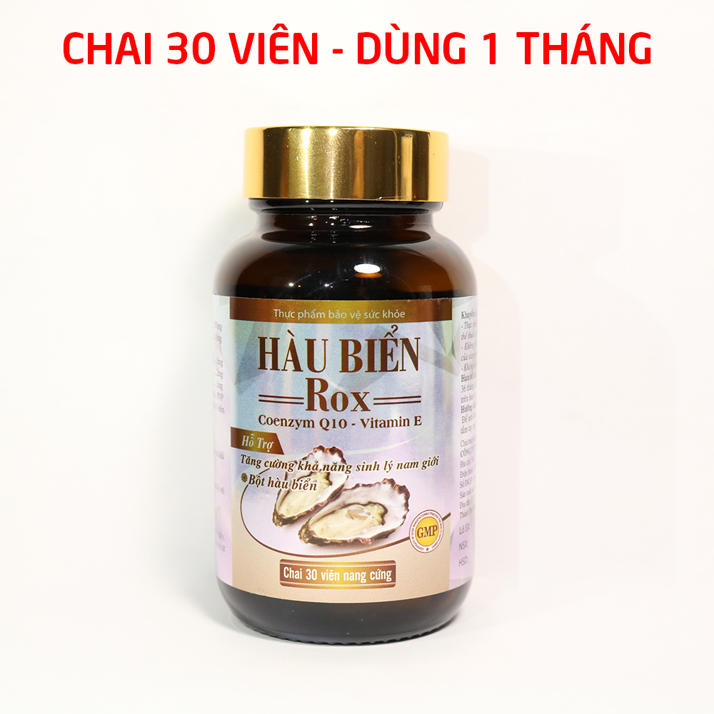 Tinh Chất Hàu Biển ROX tăng cường sinh lý nam giới, bổ thận, tráng dương, tăng ham muốn, kéo dài thời gian - Hộp 30 viên thành phần Hàu biển, Kẽm, Arginin, Coenzym Q10, Vitamin E