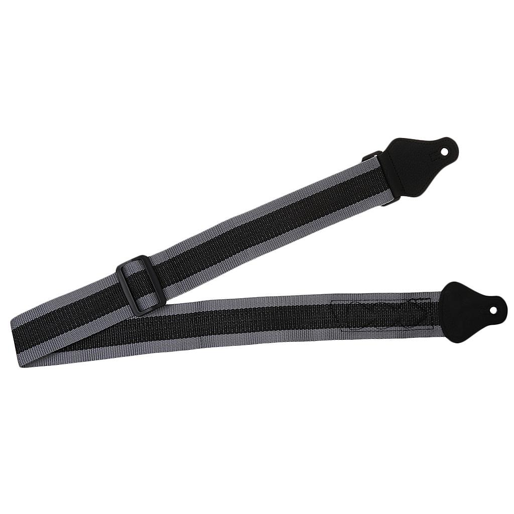 Guitar Leather Ends Strap Belt with 3 Pieces Picks Holder Instrument Accs