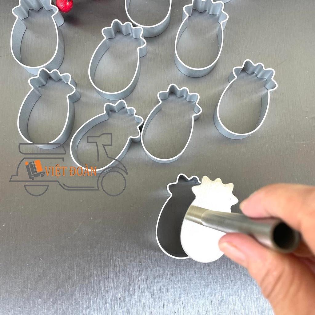10 khuôn BÁNH DỨA ĐÀI LOAN + DỤNG CỤ NHẤN - bánh cookies dứa , bánh trái thơm - Khuôn dày, đẹp, sắc nét