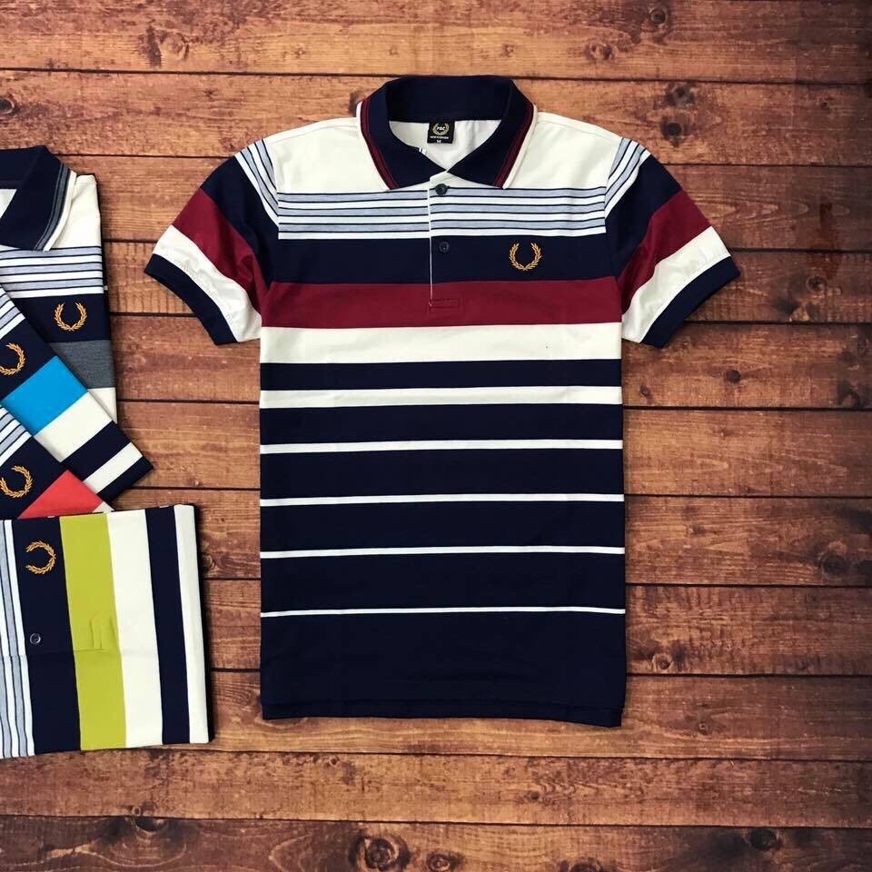 Áo thun nam trung niên cotton 100% mẫ sọc cao cấp