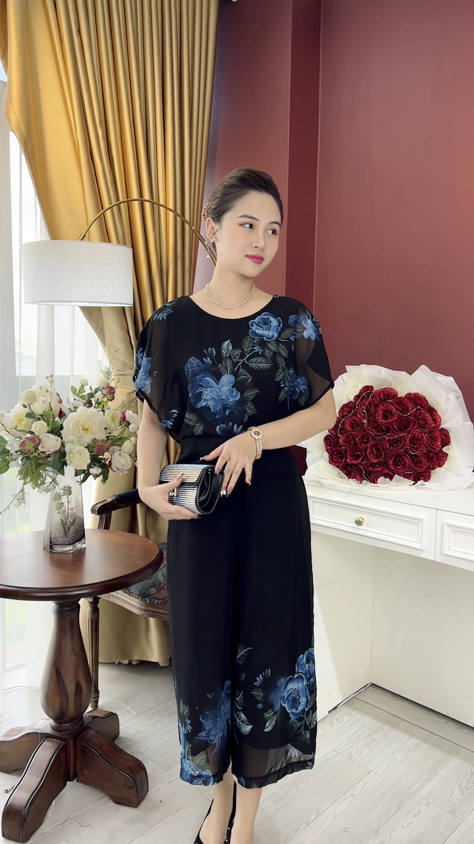 Bộ Trung Niên [ Linh Trà ] (TM 842) Trẻ Trung Thiết Kế Trang Nhã Thanh Lịch Bigsize Đi Làm Đi Tiệc Cho Bà Cho Mẹ U50