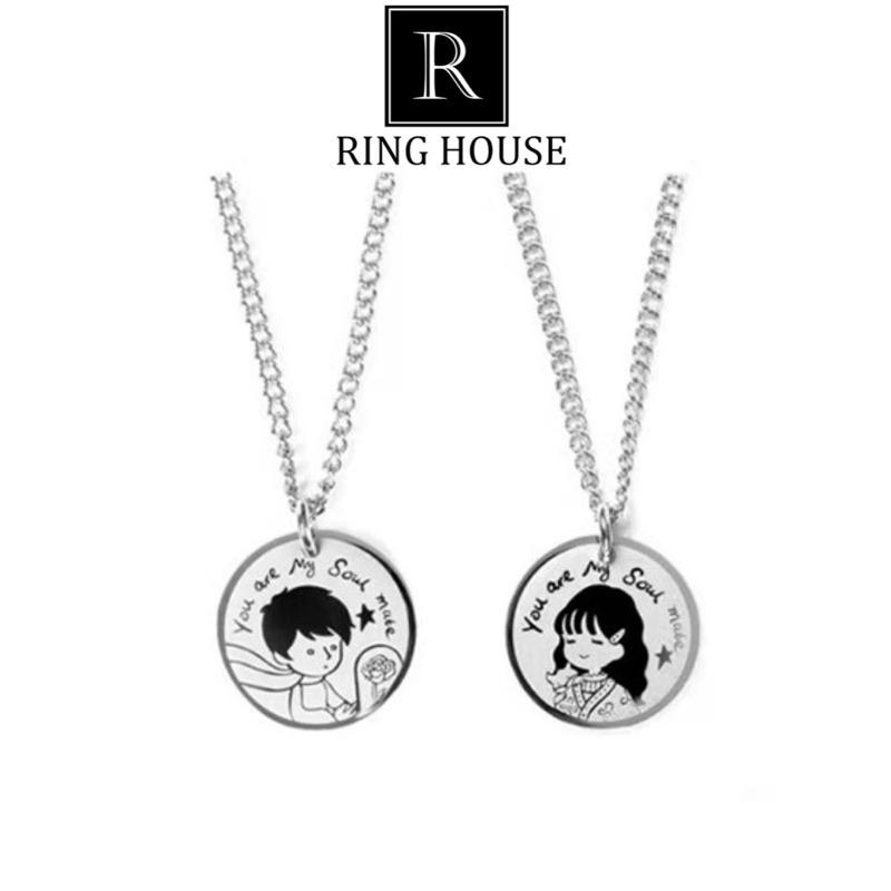 Dây Chuyền Cặp Đôi Nam Nữ Chàng Trai Cô Gái Tình Yêu Đẹp Ring House