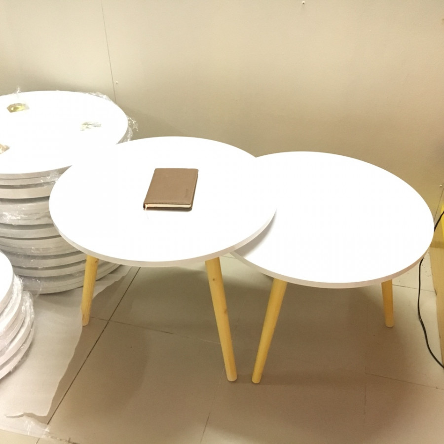 Pk - Cặp bàn tròn gỗ sofa phòng khách 60-60, bàn trà, bàn cafe, coffee, cà phê, bàn salon, sopha
