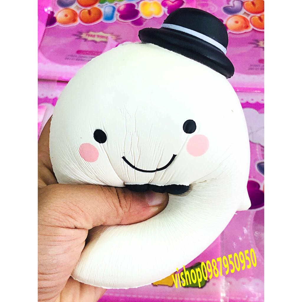 Squishy quả XOÀI ĐỘI MŨ màu trắng kèm bao bì
