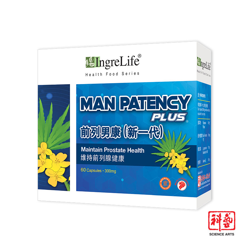 Viên Uống Hỗ Trợ Tuyến Tiền Liệt Cho Nam Giới IngreLife Singapore Tăng Cường Sức Khỏe Sinh Lý, Cải Thiện Lưu Thông Máu Man Patency Plus - Hộp 60 Viên x 300mg