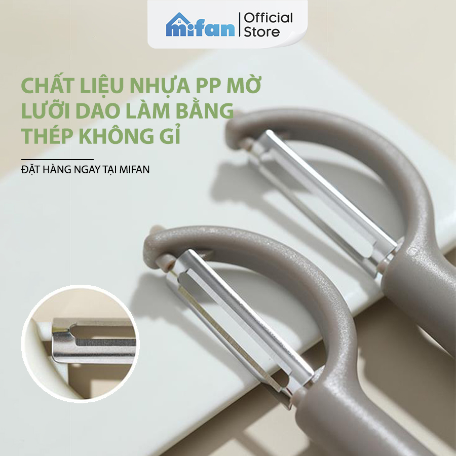 Nạo rau củ hoa quả cao cấp Mifan 2022 - Lưỡi dao kép thép không gỉ siêu sắc, cán cầm ngang thuận tay - Cắt lát, gọt vỏ hoa quả, cà rốt, khoai tây tiện lợi