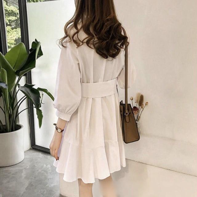 Đầm Suông Ngắn Trắng Phối Dây