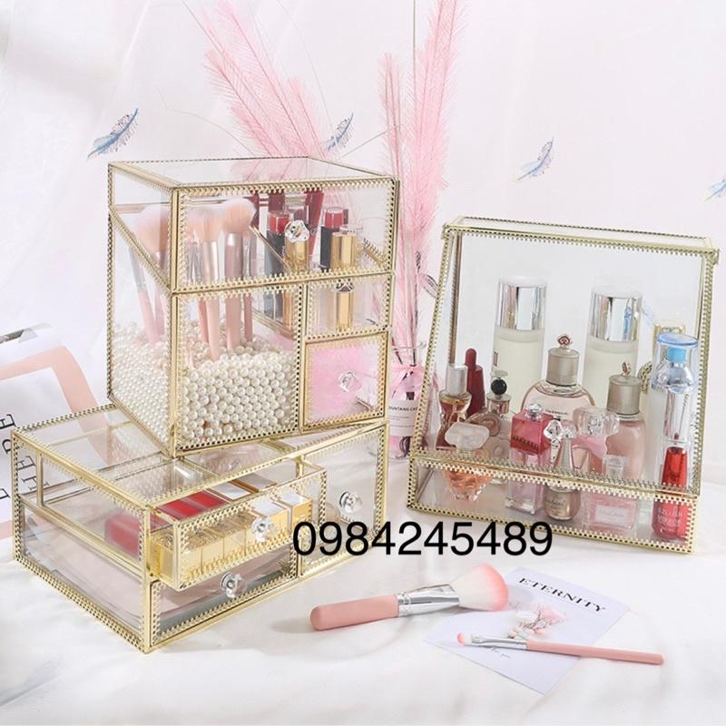 Tủ đựng mỹ phẩm cao cấp viền kim loại