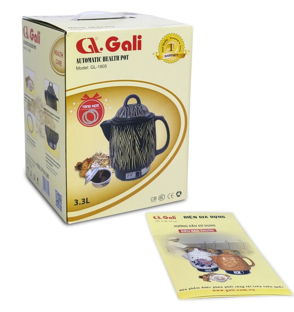 Siêu Sắc Thuốc Gali GL-1805 (3.3 lít) – Đen - Hàng Chính Hãng