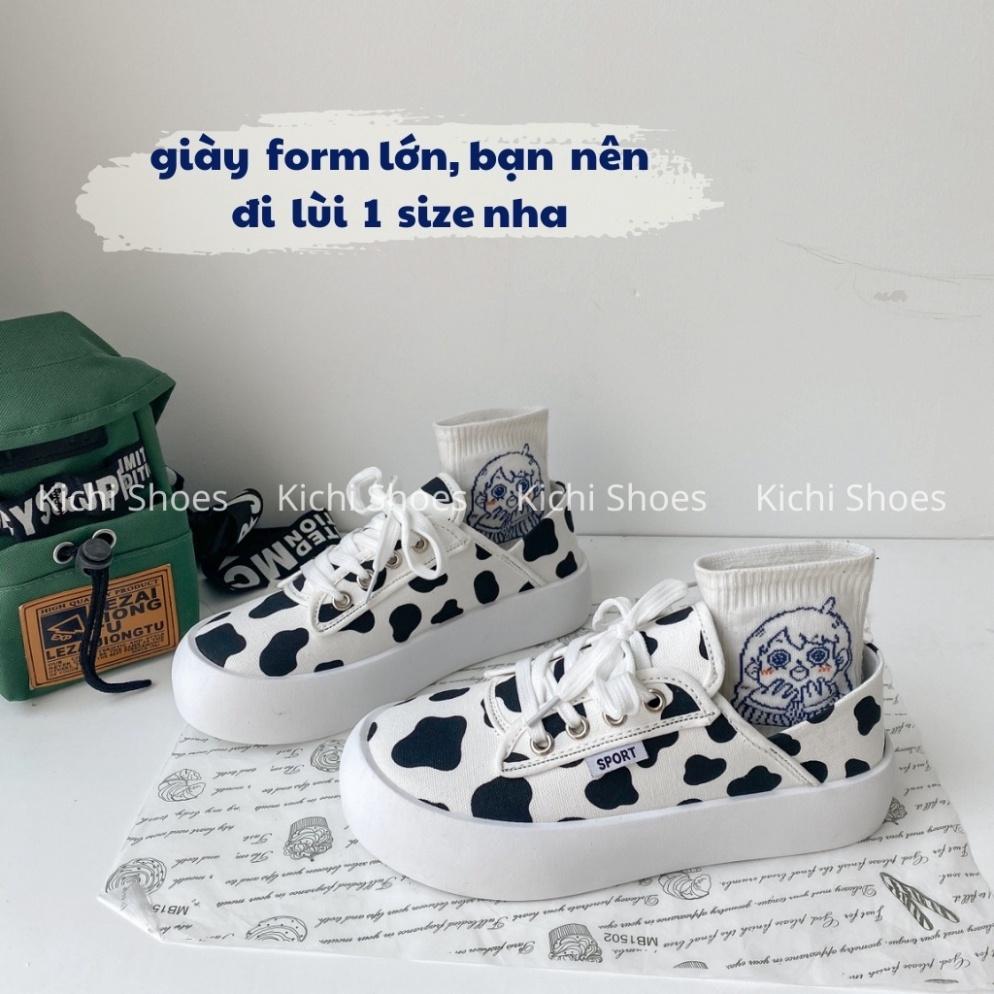 Giày thể thao nữ đế độn hình báo, họa tiết da beo đế bánh mì Giày thể thao chất vải canvas mềm -Kichi Shoes mã 369