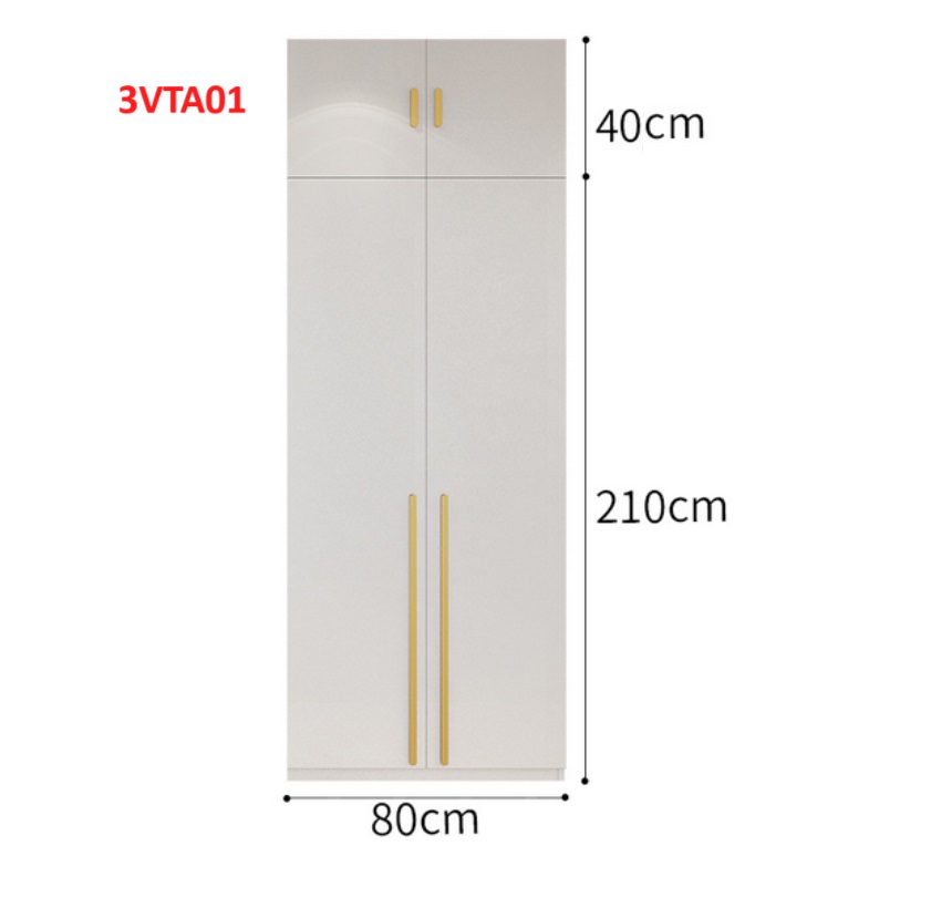 Tủ quần áo thiết kệ hiện đại - Tủ quần áo gỗ MDF 3ATA01A - Nội thất lắp ráp Viễn Đông ADV