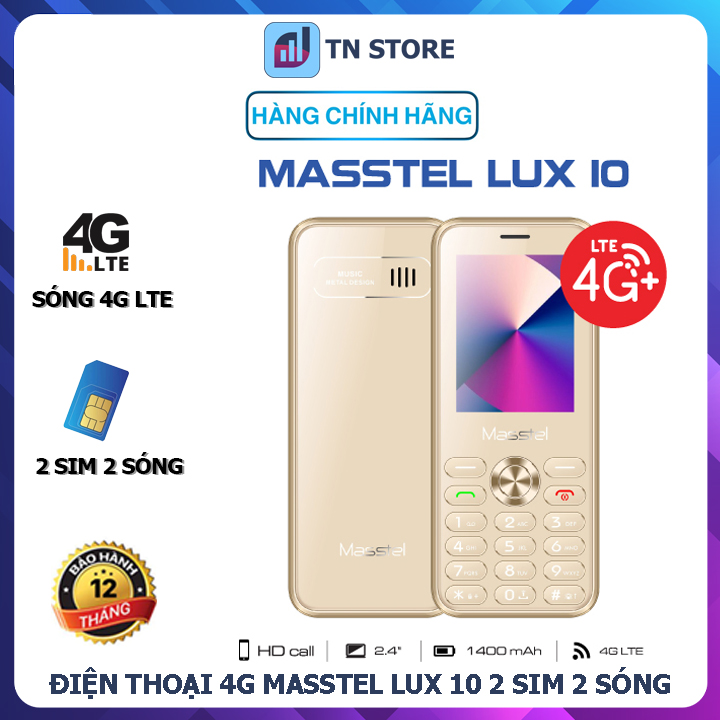 Hình ảnh Điện Thoại 4G Masstel Lux 10 - 2 Sim 2 Sóng - Sóng 4G HD Call - Loa To Rõ - Pin Bền - Hàng Chính Hãng - Bảo Hành 12 Tháng