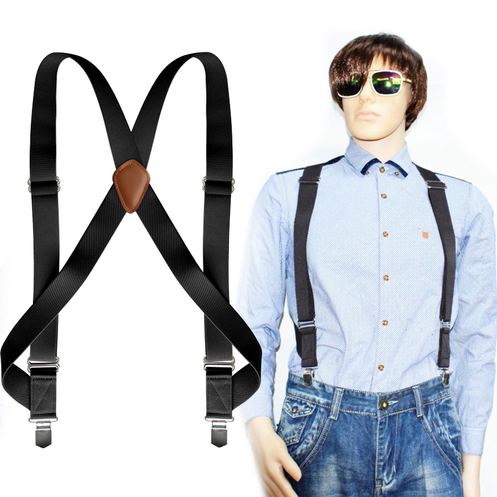 Mens Suspender with Clips Washable Adjustable Fits Jeans Big Tall Friends