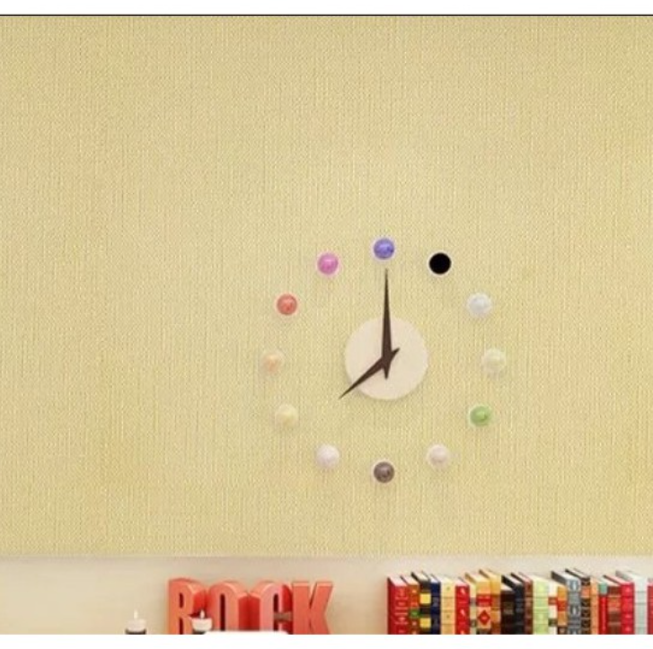Combo 10 mét giấy dán tường, decal dán tường trang trí nhà cửa VÀNG NHẠT NHÁM khổ 45cm