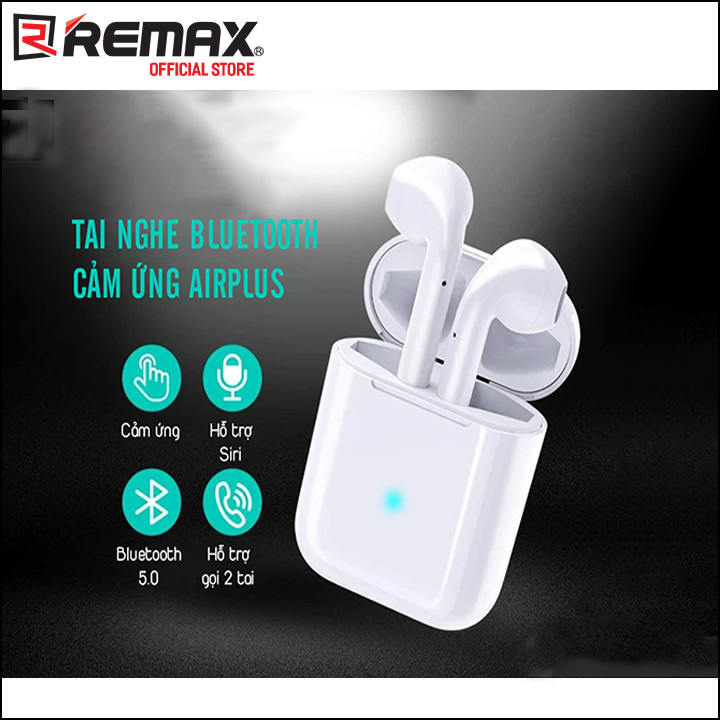 Tai Nghe Bluetooth Remax TWS AirPlus Touch + Tặng Kèm Dock Sạc Tai Nghe và Cáp Sạc Lightning - Hàng nhập khẩu