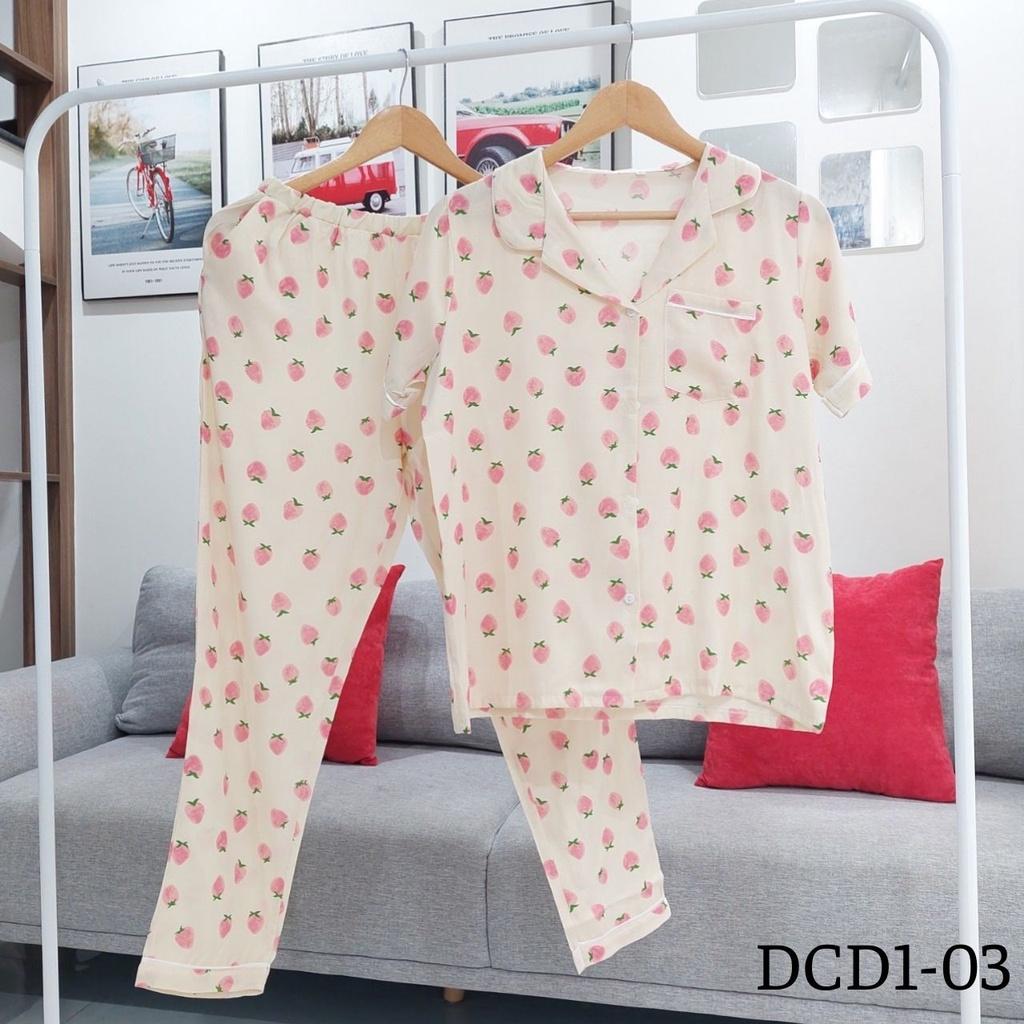 ĐỒ BỘ PIJAMA NỮ MẶC NHÀ ĐŨI MỀM TAY NGẮN QUẦN DÀI