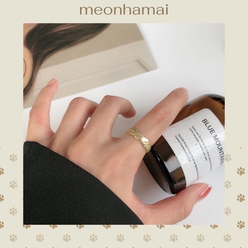 Nhẫn nữ xoắn vàng gold MEONHAMAI