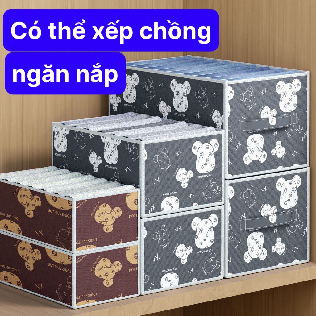 Hộp vải chia 9 ngăn đựng quần jean - túi vải chia ngăn đựng quần áo gấp gọn