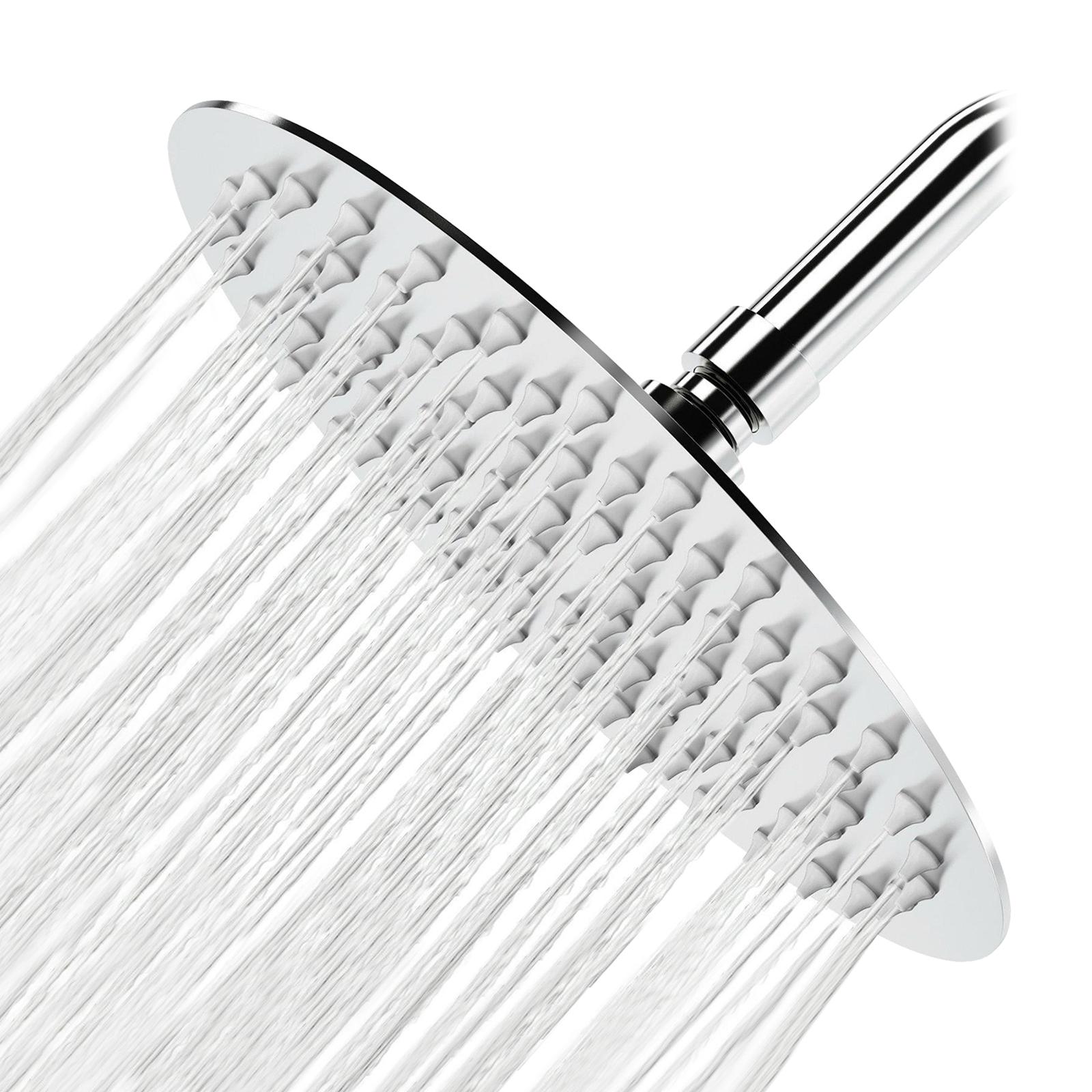Đầu Vòi Sen Xoay 10 Inch Hình Tròn G1 / 2 Áp Suất Cao Bằng Thép Không Gỉ
