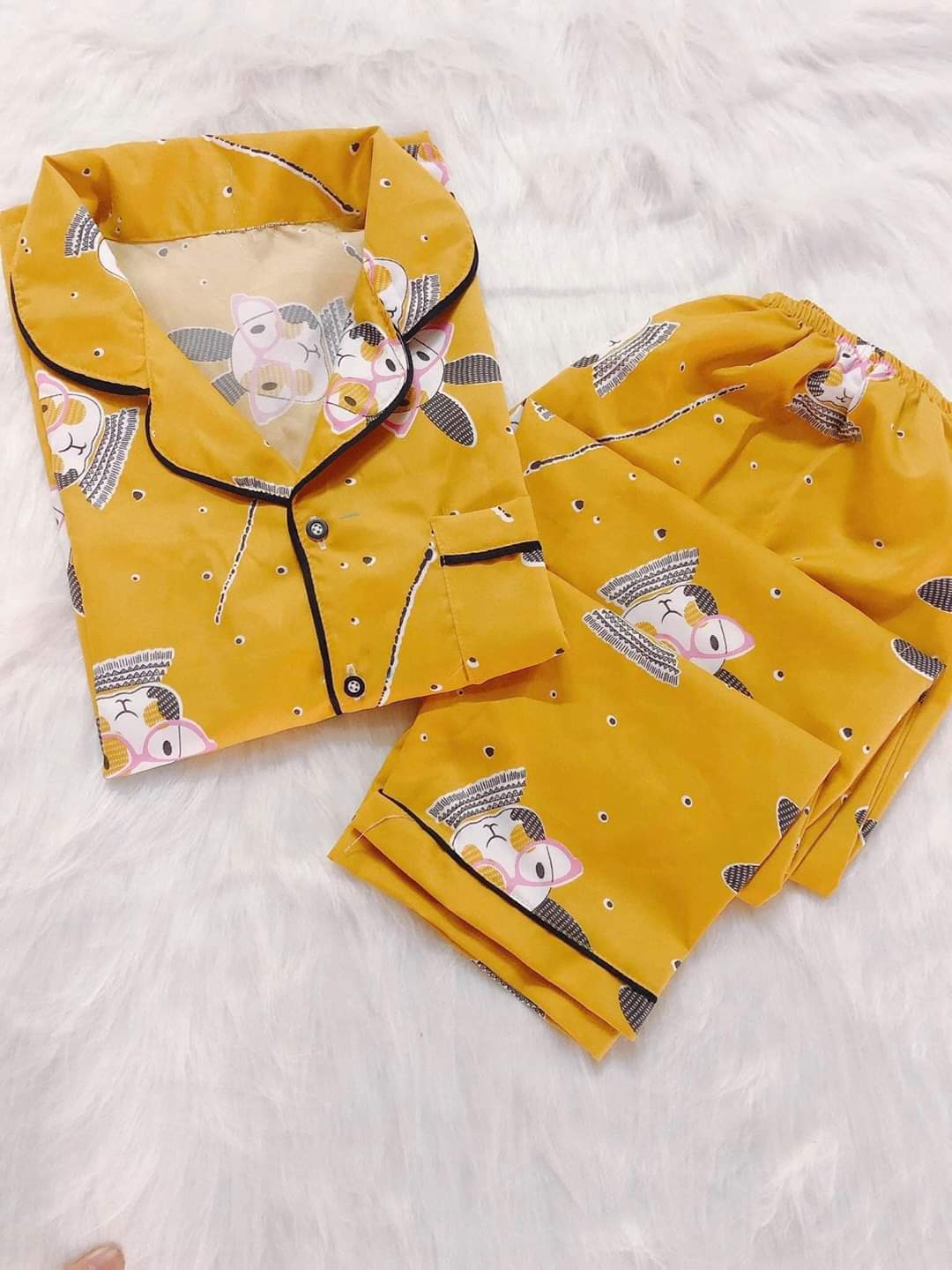 Bộ Pijama nữ mặc nhà, đồ ngủ, thiết kế nhiều hình đẹp dễ thương ( giao ngẫu nhiên )