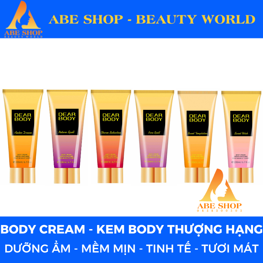 Body Cream DEAR BODY Dòng Thượng Hạng 200ml - Dưỡng Toàn Thân Trắng Sáng Mềm Mịn - Hương Thơm Say Đắm - Cấp Ẩm Cho Da