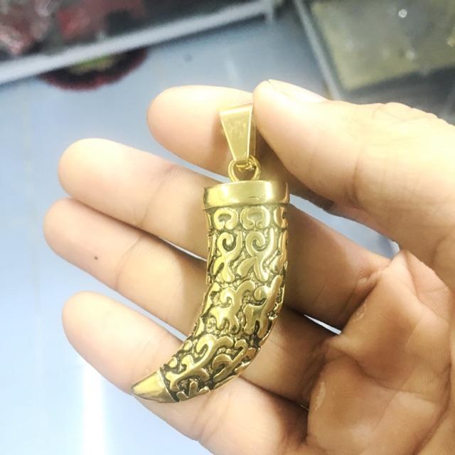 Mặt Tượng Kiểu Nanh Đúc Khảm Cao Cấp Không Phai Màu- Dùng lâu dài tắm rửa thoải mái không đen rỉ