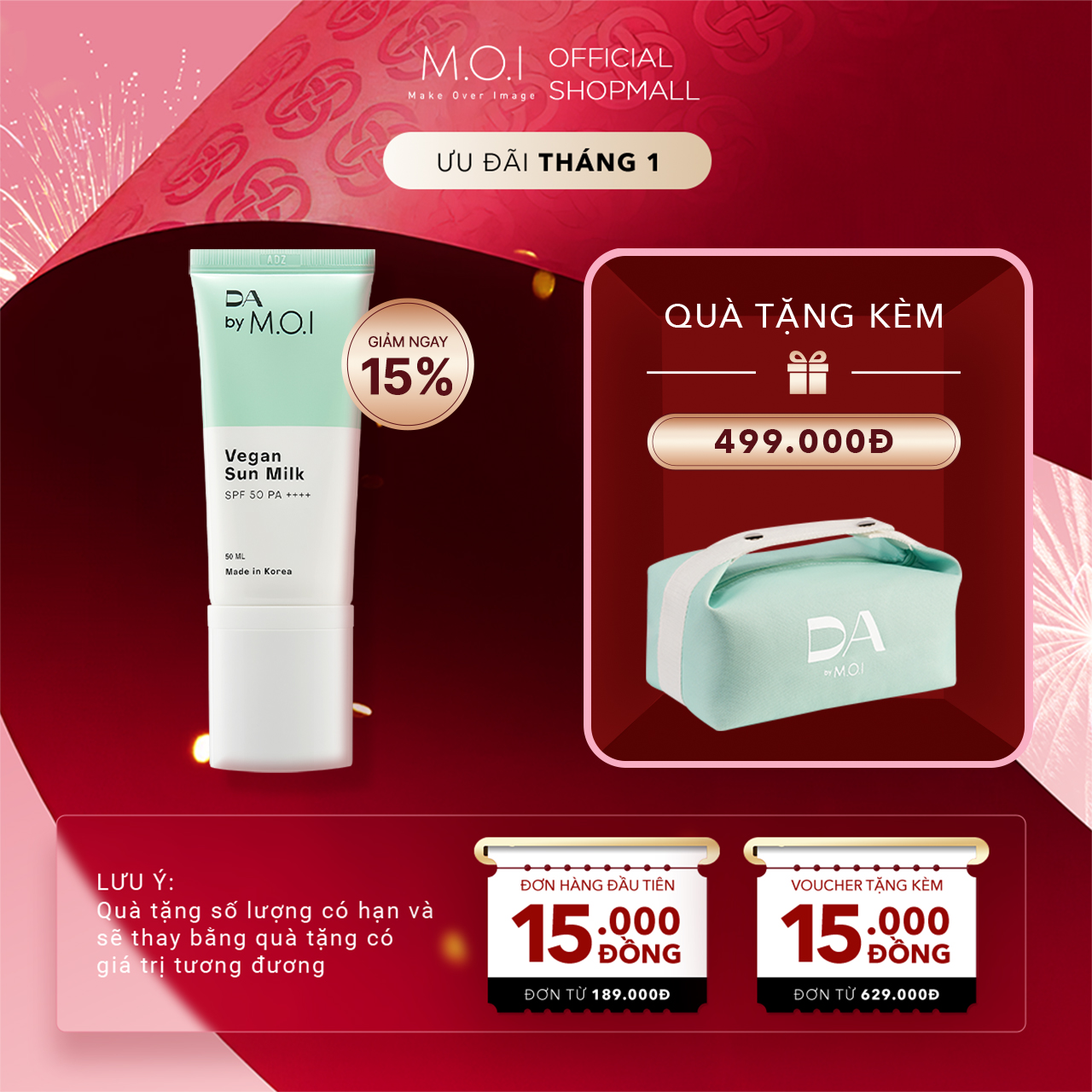 Kem chống nắng thuần chay DA by MOI Vegan Sun Milk 50ml