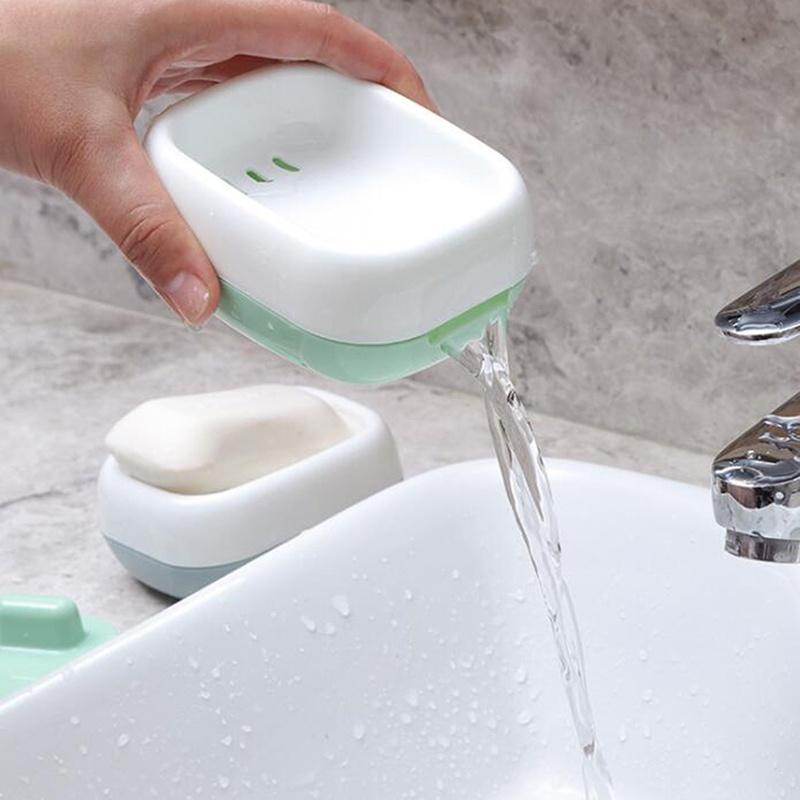 Hộp đựng xà phòng 2 lớp tích hợp bàn chải làm sạch đa năng