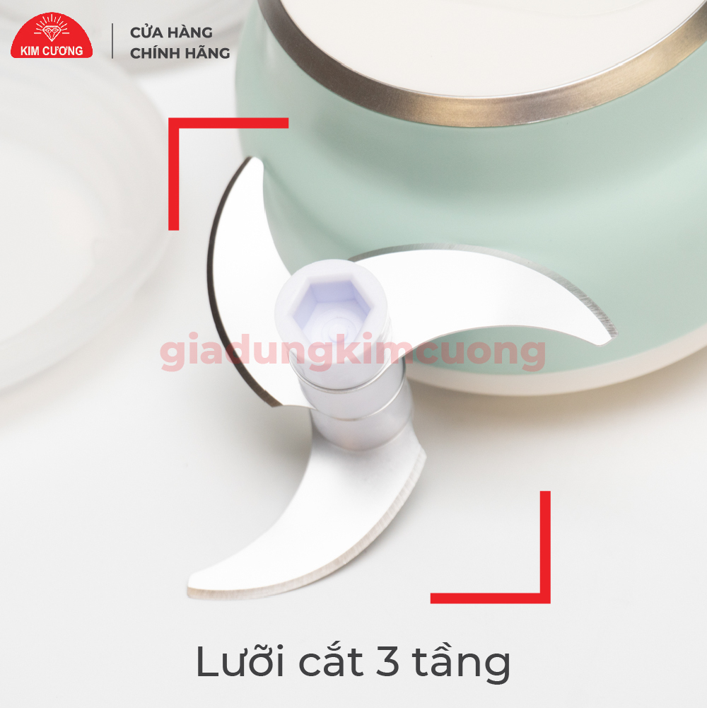 Máy Xay Mini Cầm Tay Kim Cương - Máy Xay Tỏi Ớt Đa Năng Sạc Điện - Hàng Chính Hãng