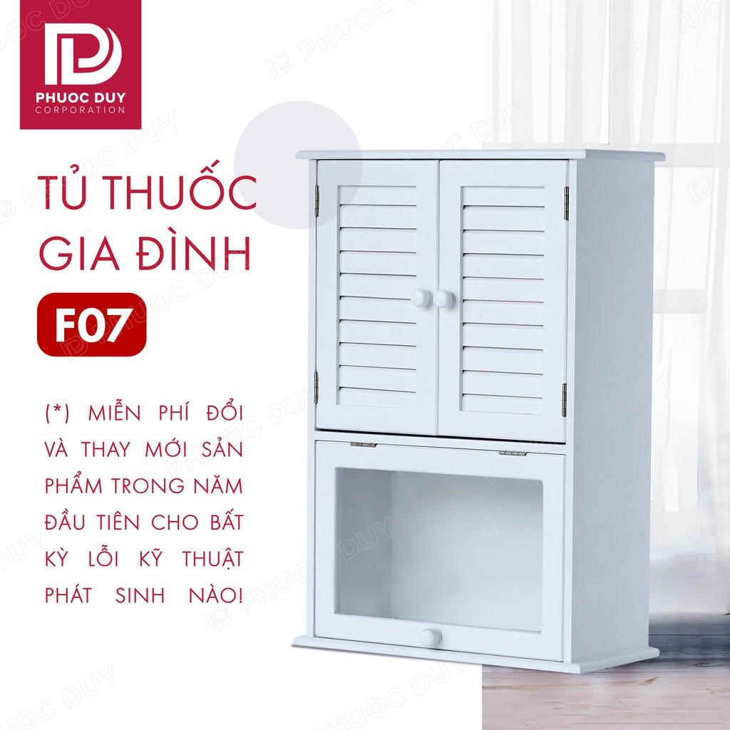 Tủ thuốc y tế gia đình gỗ tự nhiên F07