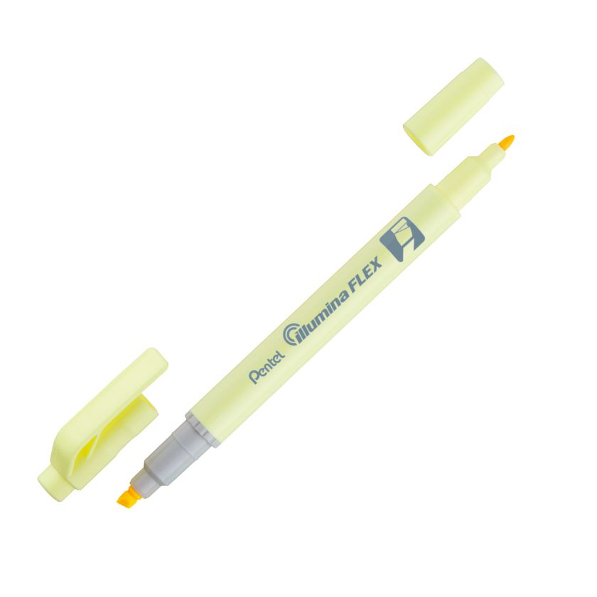 Bút đánh dấu Pentel Illumina Flex Twin Tip Highlighter - Bold/Five - Pastel Yellow