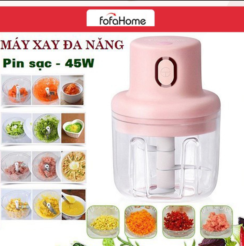 Máy Xay Mini Tỏi Ớt Máy Xay Tỏi Ớt Đa Năng Sạc Điện Máy Xay Mini Cầm Tay Dung Tích 250ml Máy Xay Mini Sạc Điện Có Cổng Sạc Usb, Nhỏ Gọn Tiện Ích Dễ Sử Dụng Xay Hành Tỏi Rau Củ Quả - Hàng nhập khẩu