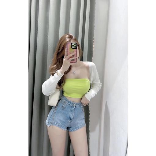 Áo ống croptop nhiều màu Freesize dưới 53kg - Carotshop