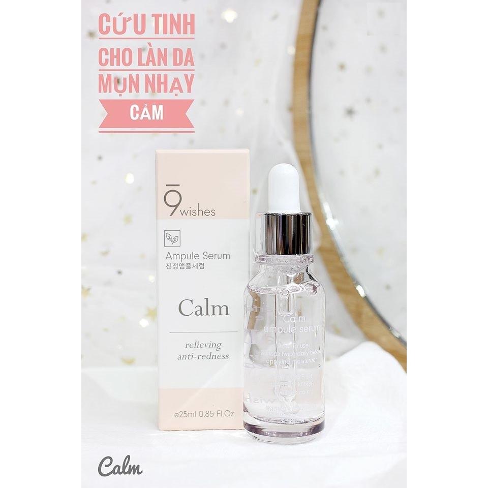 Tinh Chất Cô Đặc Giảm mụn, Làm Dịu Da 9 Wishes Calm Ampule Relieving Anti-Redness Serum 25ml