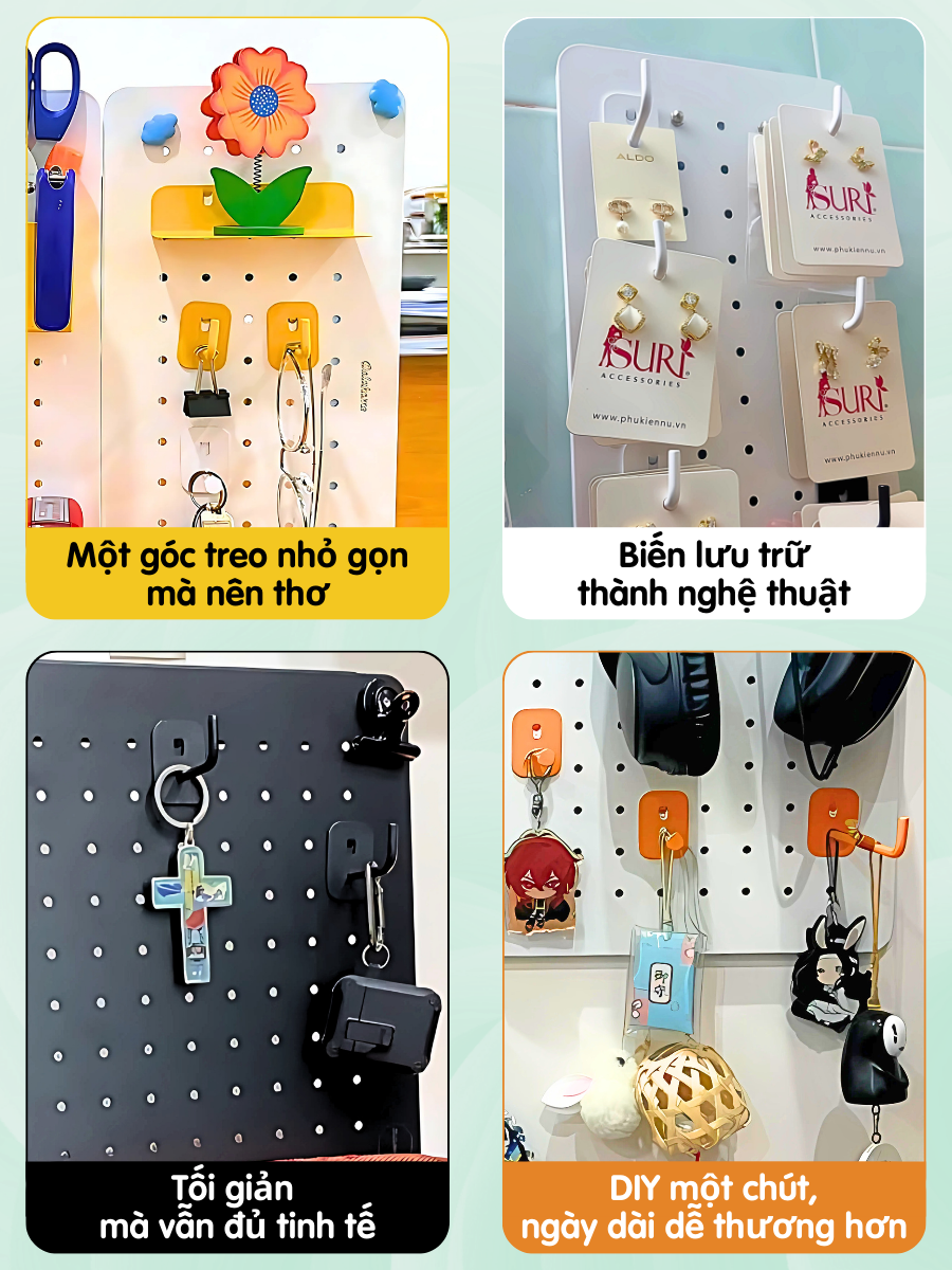 Móc treo pegboard Dola Home treo móc khoá, gấu bông, ipad, bàn phím, tai nghe, decor quầy pha chế - Phụ kiện pegboard