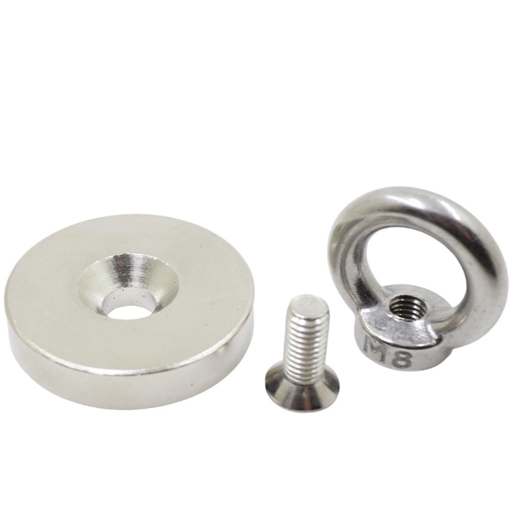 Nam châm tròn có lỗ bắt vít 50x10mm lỗ 10mm, nam châm đất hiếm lực siêu từ tính