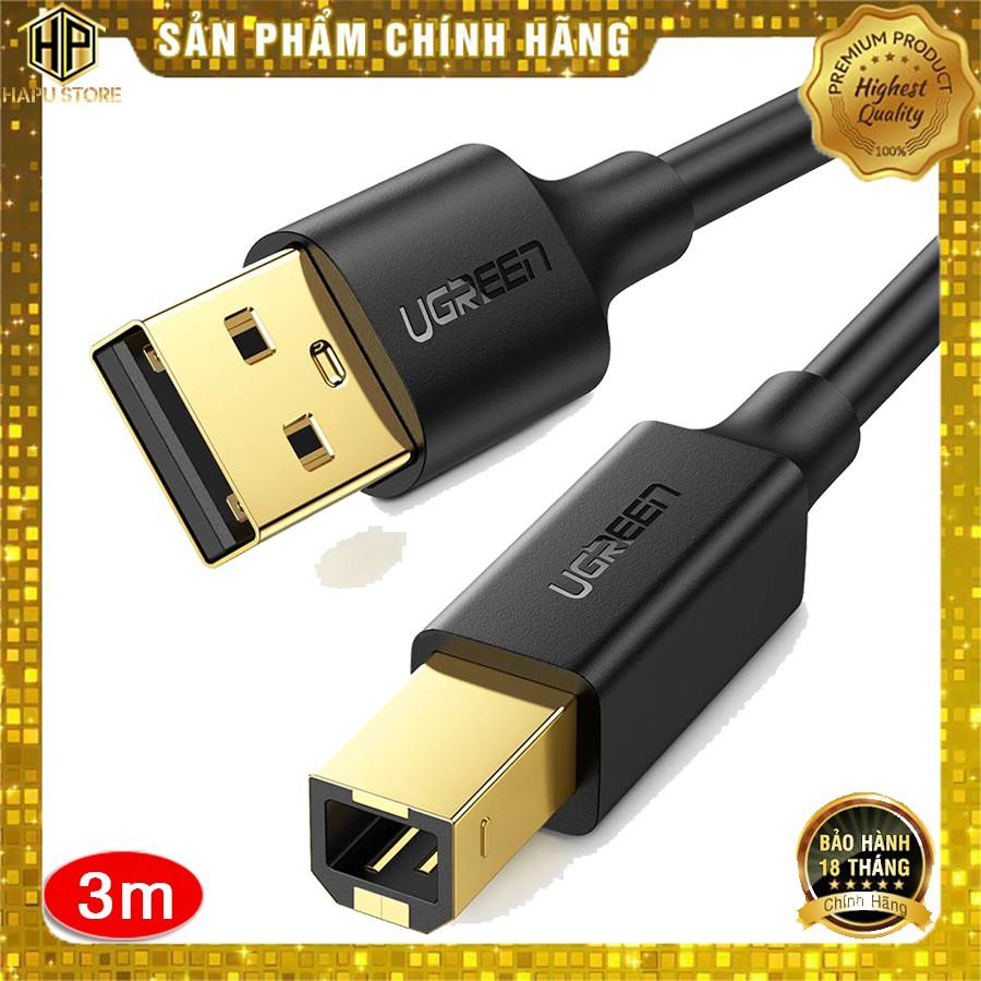 Cáp máy in Ugreen 10351 dài 3m chuẩn USB 2.0 cao cấp - Hàng Chính Hãng