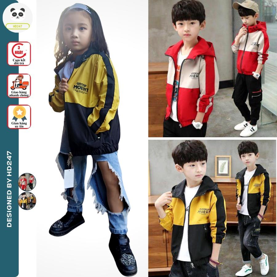 Áo khoác bé trai bé gái dù 2 lớp size đại đẹp in hình dễ thương phối màu cute cho trẻ HD247 D521