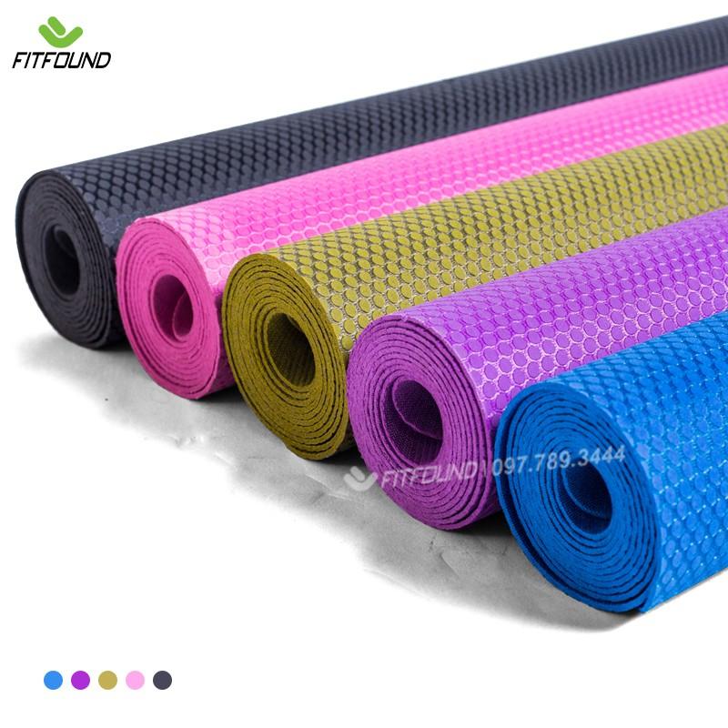 Thảm tập yoga cao su chống trơn trượt 1mm Fitfound Siêu mỏng gấp gọn đi du lịch sử dụng được như khăn trải