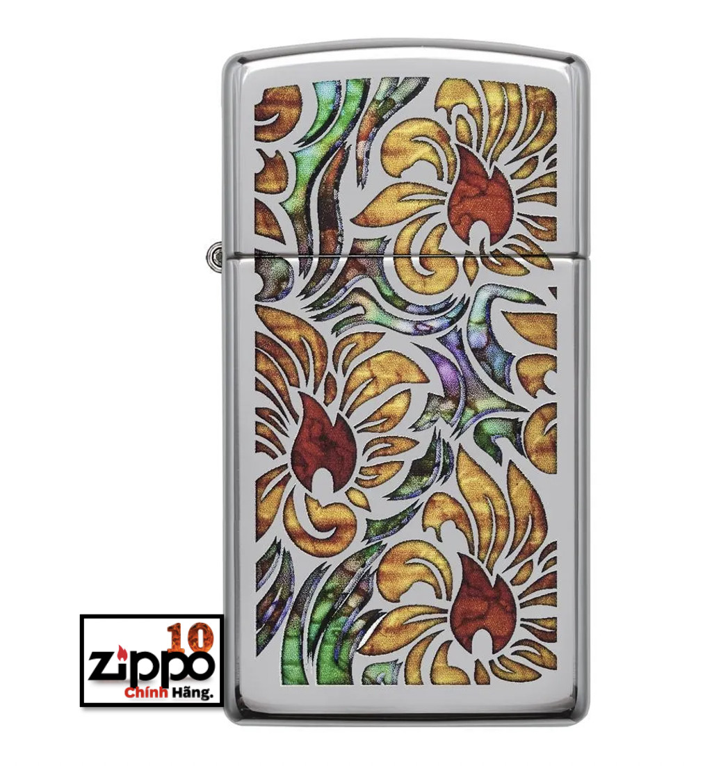 Bật lửa Zippo Slim 29702 Fusion Floral Design - Chính Hãng 100%