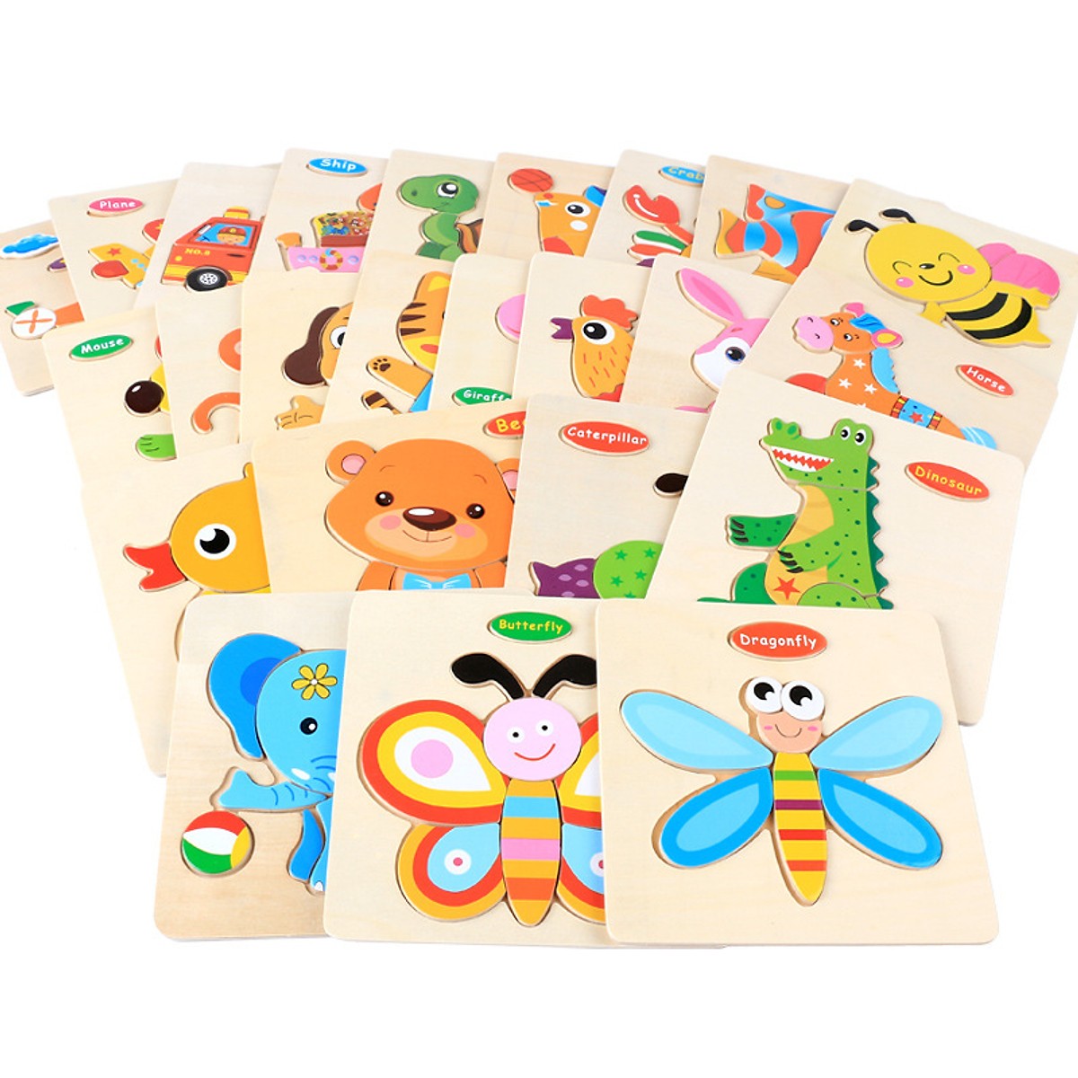 Combo 10 tranh ghép hình nổi cho bé MK005