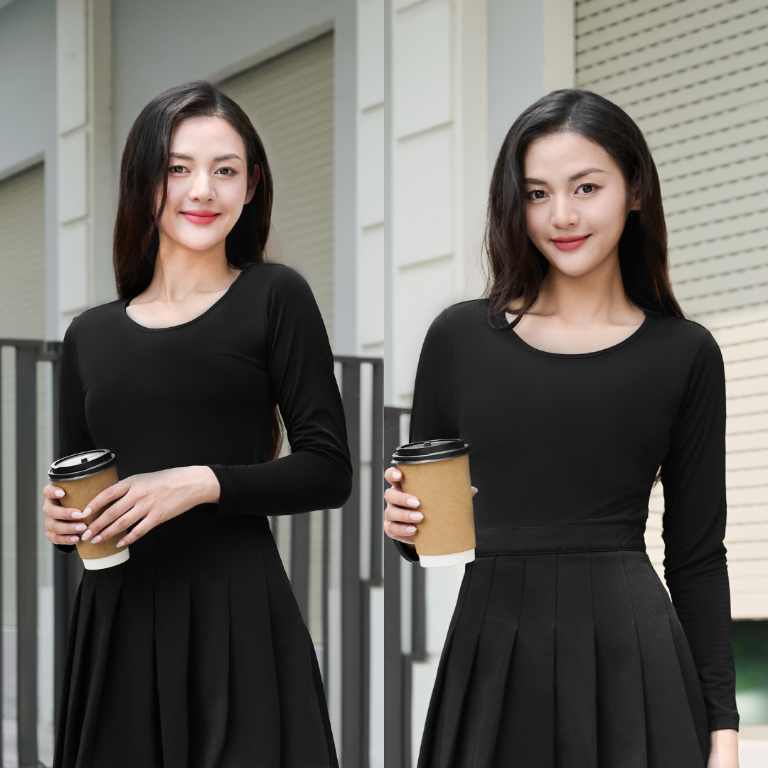 Áo Giữ Nhiệt Nữ Cổ Thấp LAROMA | Giữ Ấm - Siêu Co Dãn - Vải Thơm - Kháng Khuẩn