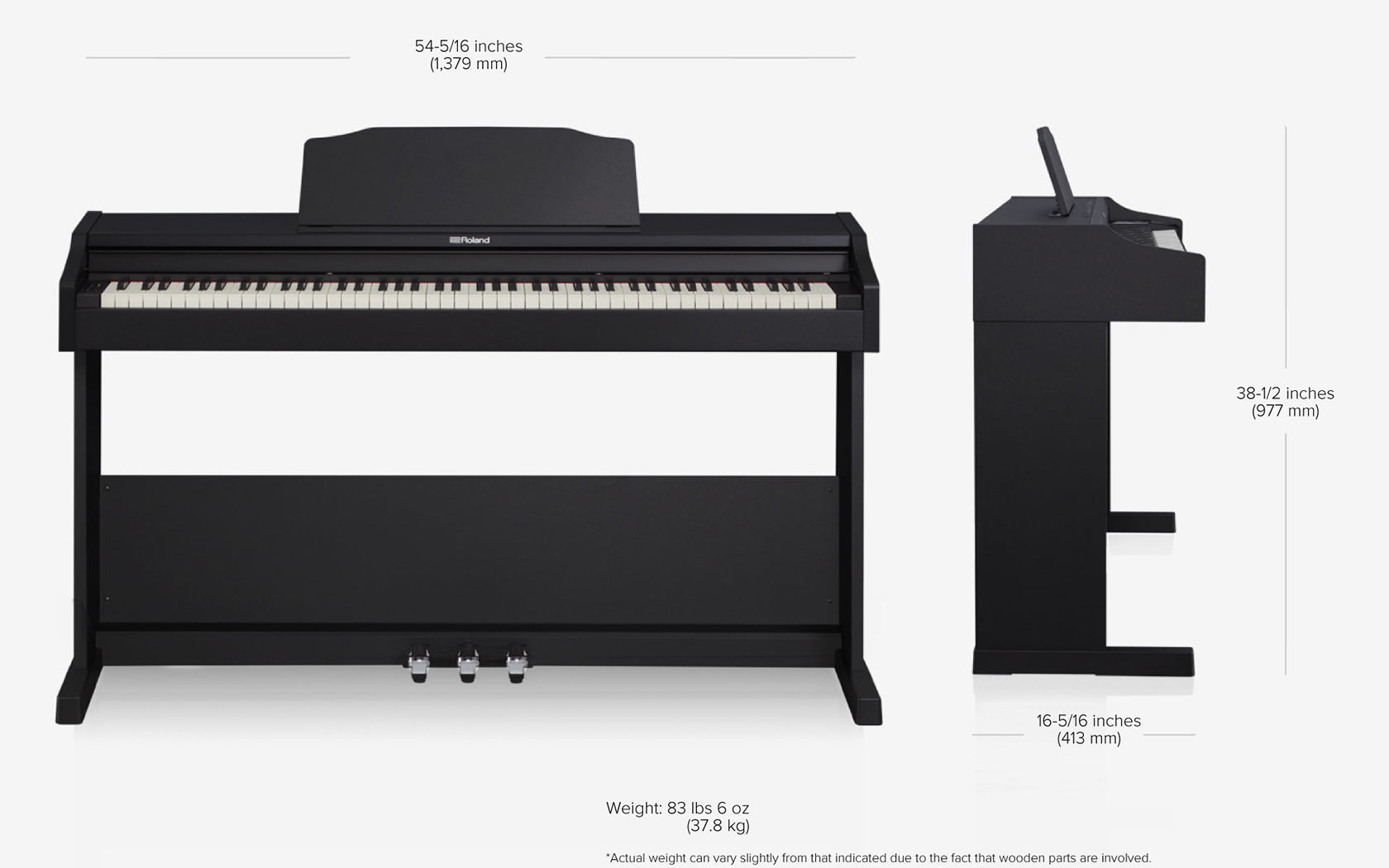 Đàn Piano điện cao cấp/ Home Digital Piano - Roland RP102 - Màu đen - Hàng chính hãng