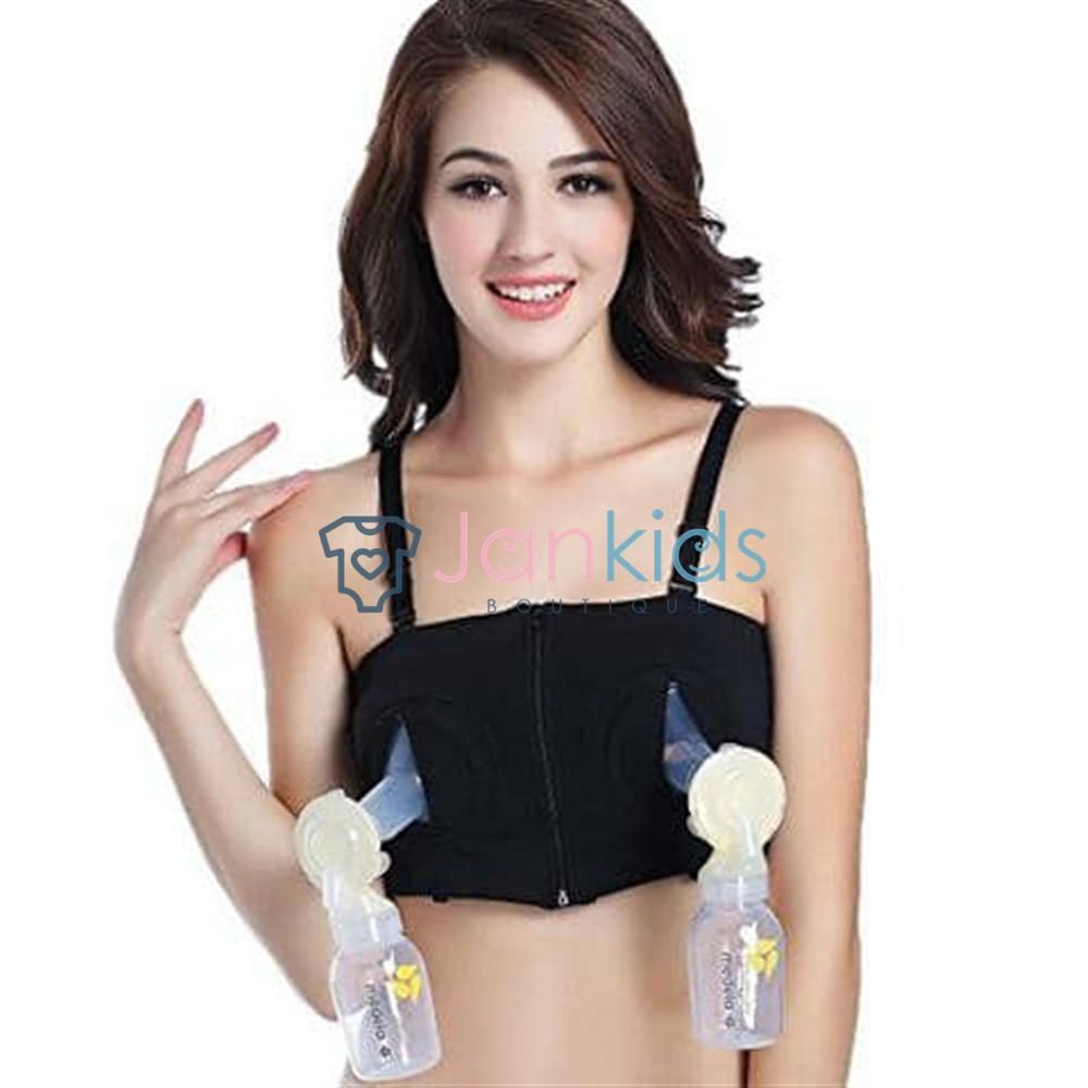 Áo hút sữa rảnh tay cotton có kéo khóa tiện lợi cho mẹ