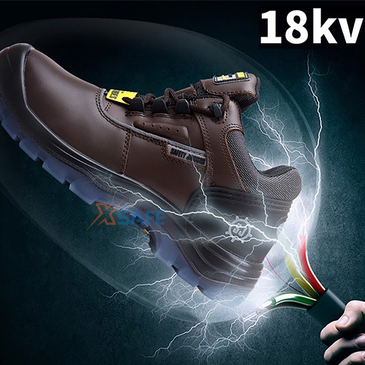 Giày bảo hộ lao động nam Jogger Pluto SB SRC cách điện 14KV, da bò cao cấp, cấu tạo phi kim nhẹ, chống trượt chuẩn SRC