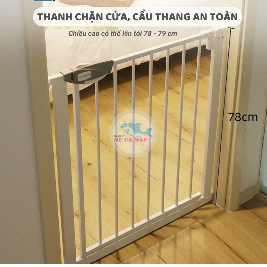 Chặn Cửa Chặn Cầu thang an toàn, chắn cửa dày nặng, thanh chặn cửa cao 79cm bảo vệ bé an toàn