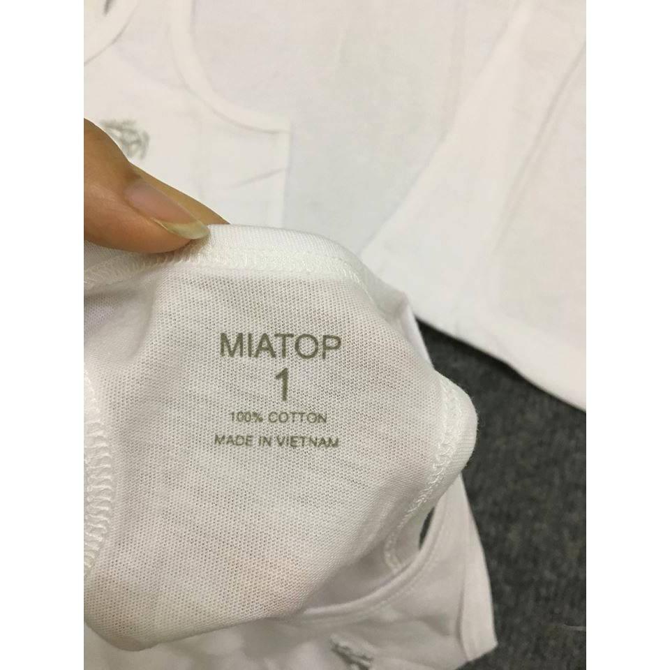 Áo ba lỗ MIATOP màu trắng cho bé trai/ gái chất cotton mát