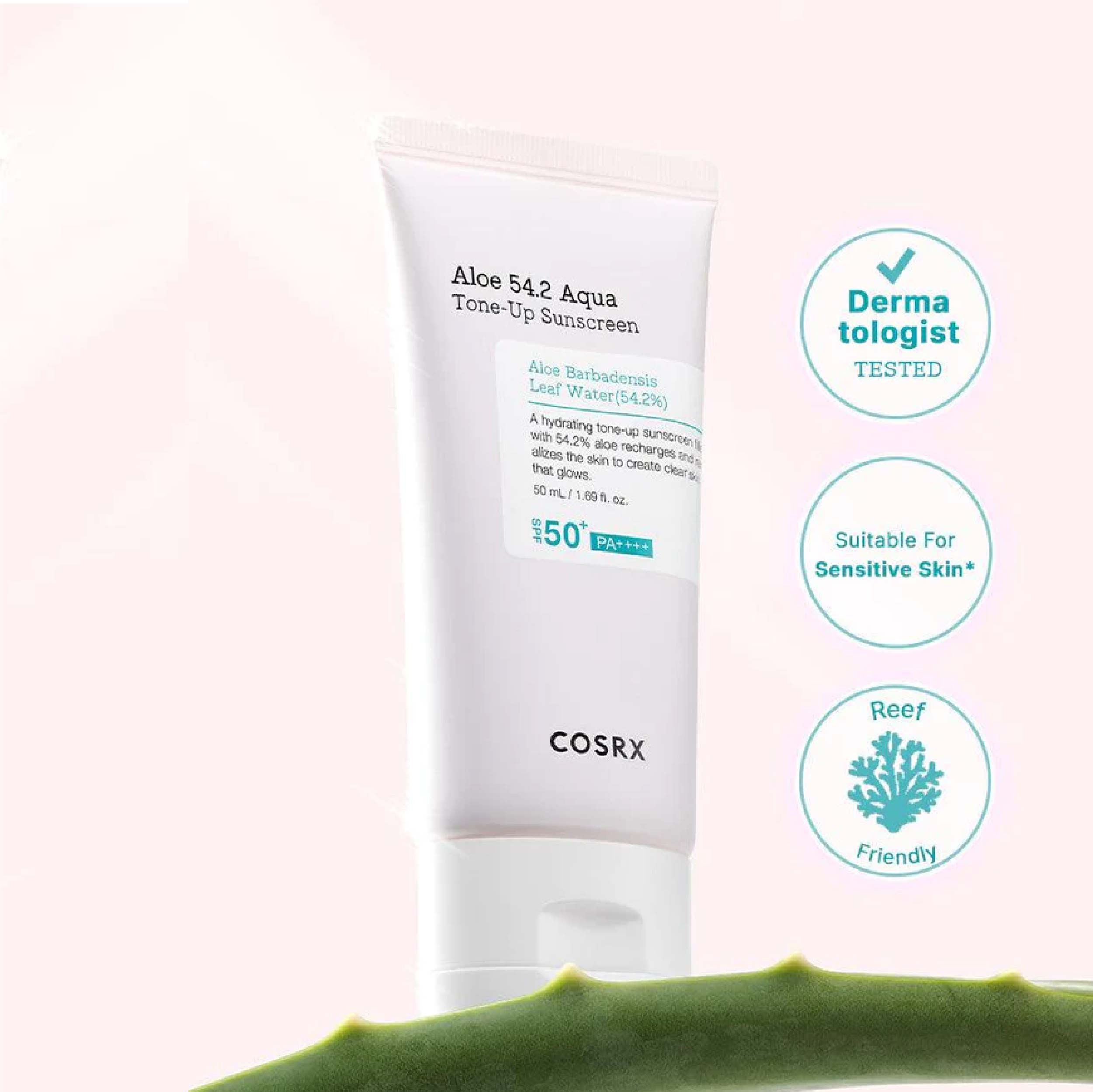 Kem chống nắng nâng tông tự nhiên Aloe 54.2 Aqua Tone-up Sunscreen SPF50+ PA++++