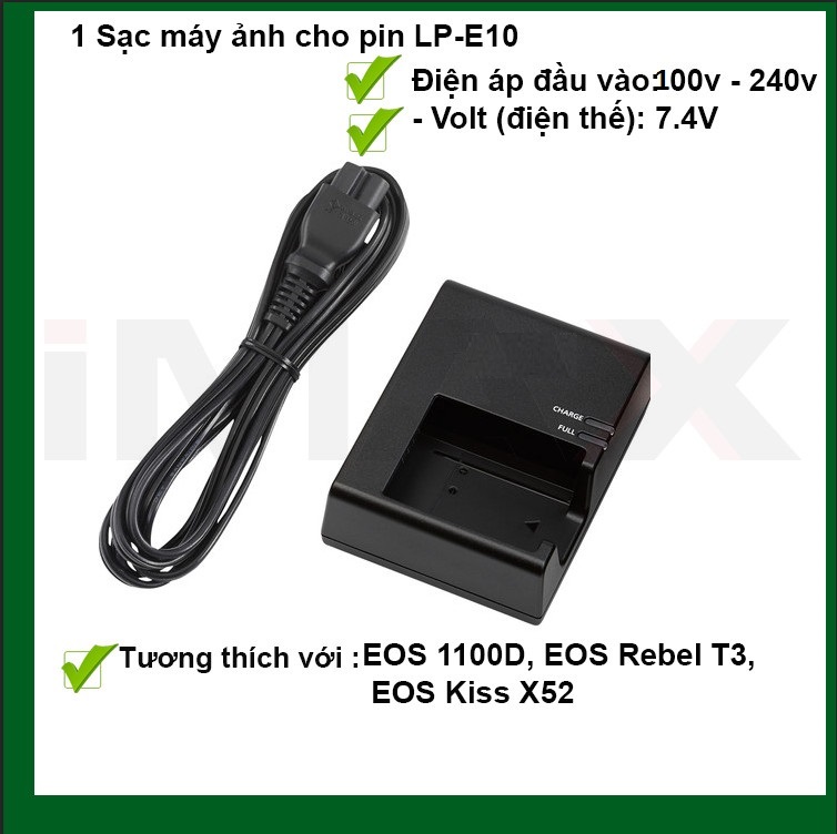 SẠC DÂY THAY THẾ CHO PIN MÁY ẢNH CANON LP-E10