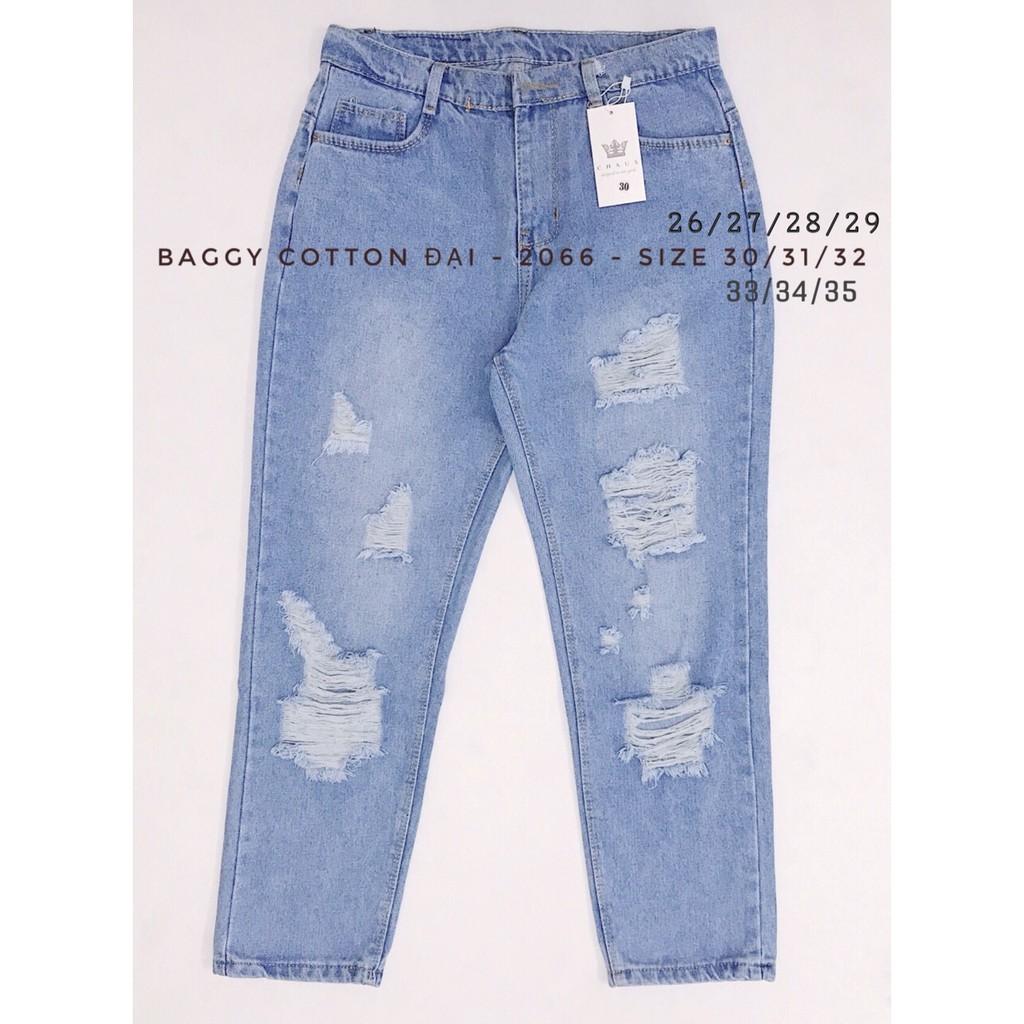Quần baggy jeans nữ rách kiểu có BIG SIZE 2066